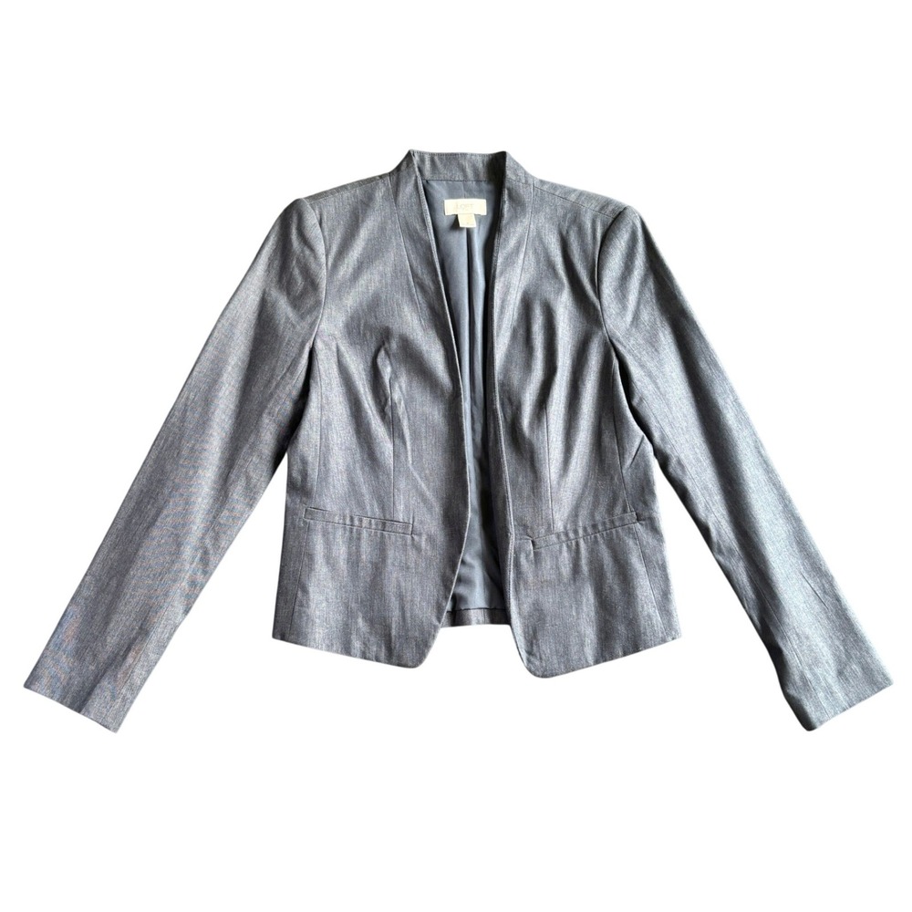 Loft Outlet Womens‎ Size 0 Blue Open Front Shawl Collar Blazer Jacket Lined